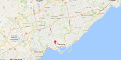 Karta Trojstva–Bellwoods području Toronto