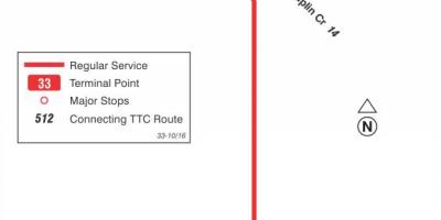 Karta TTC 33 Forest Hill autobusa na relaciji Toronto