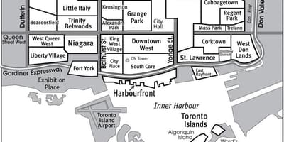 Karta Toronto vodič područje 