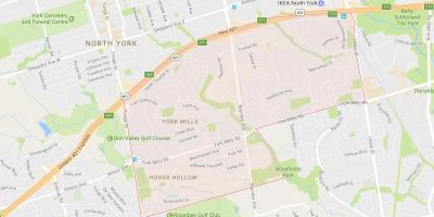 Karta York Mills području Toronto