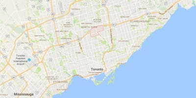 Karta York Mills području Toronto