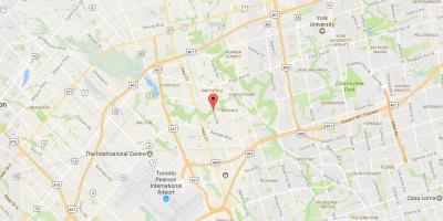 Karta Zapadne Хамбер-Clairville području Toronto