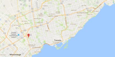 Karta Zapadne Dean području Toronto