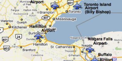 Karta zračne luke u blizini Toronto